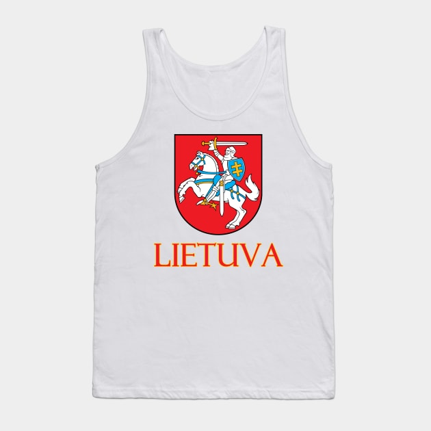 Lithuania - Coat of Arms Design (Lithuanian Text) Tank Top by Naves